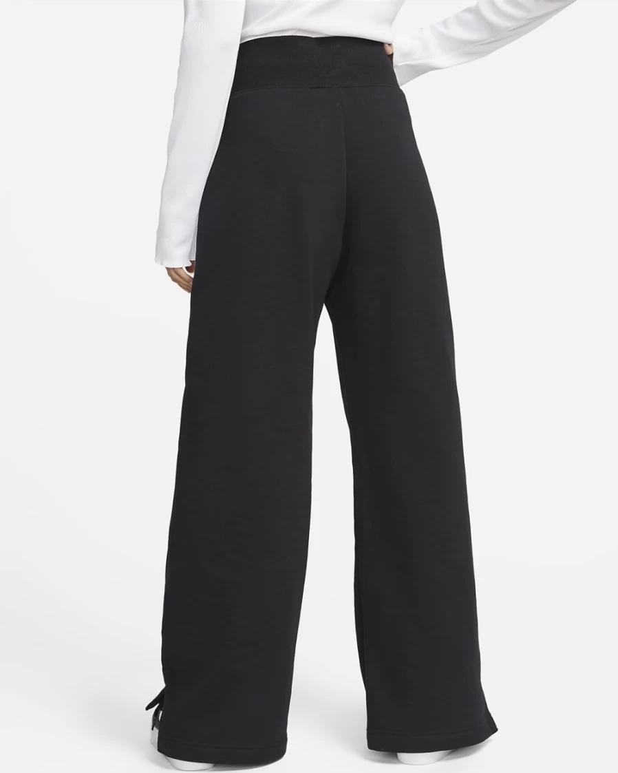 Nike Women's High-Waisted Wide-Leg Sweatpants - Black/Sail - Phoenix Fleece Comfort