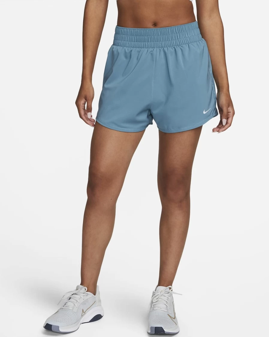 Nike Dri-FIT One Women's High-Waisted 3" Brief-Lined Shorts in Noise Aqua - Lightweight Workout & Running Shorts