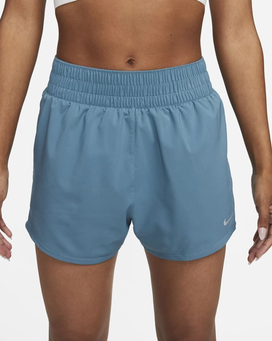 Nike Dri-FIT One Women's High-Waisted 3" Brief-Lined Shorts in Noise Aqua - Lightweight Workout & Running Shorts