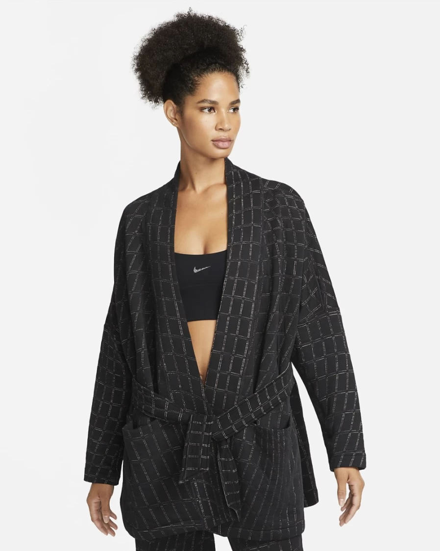 Nike Women's Therma-FIT Luxe Jacquard Yoga Top - Black