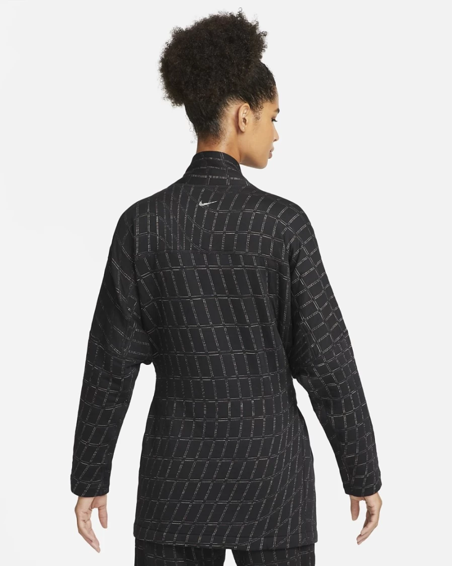 Nike Women's Therma-FIT Luxe Jacquard Yoga Top - Black