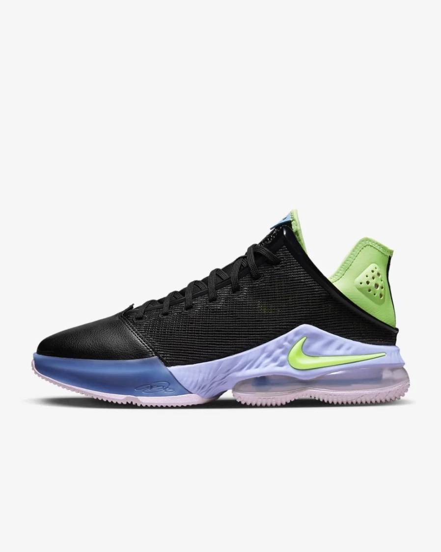 Nike LeBron 19 Low Basketball Shoes for Men & Women - Black, Purple Pulse, Pink Foam, Ghost Green