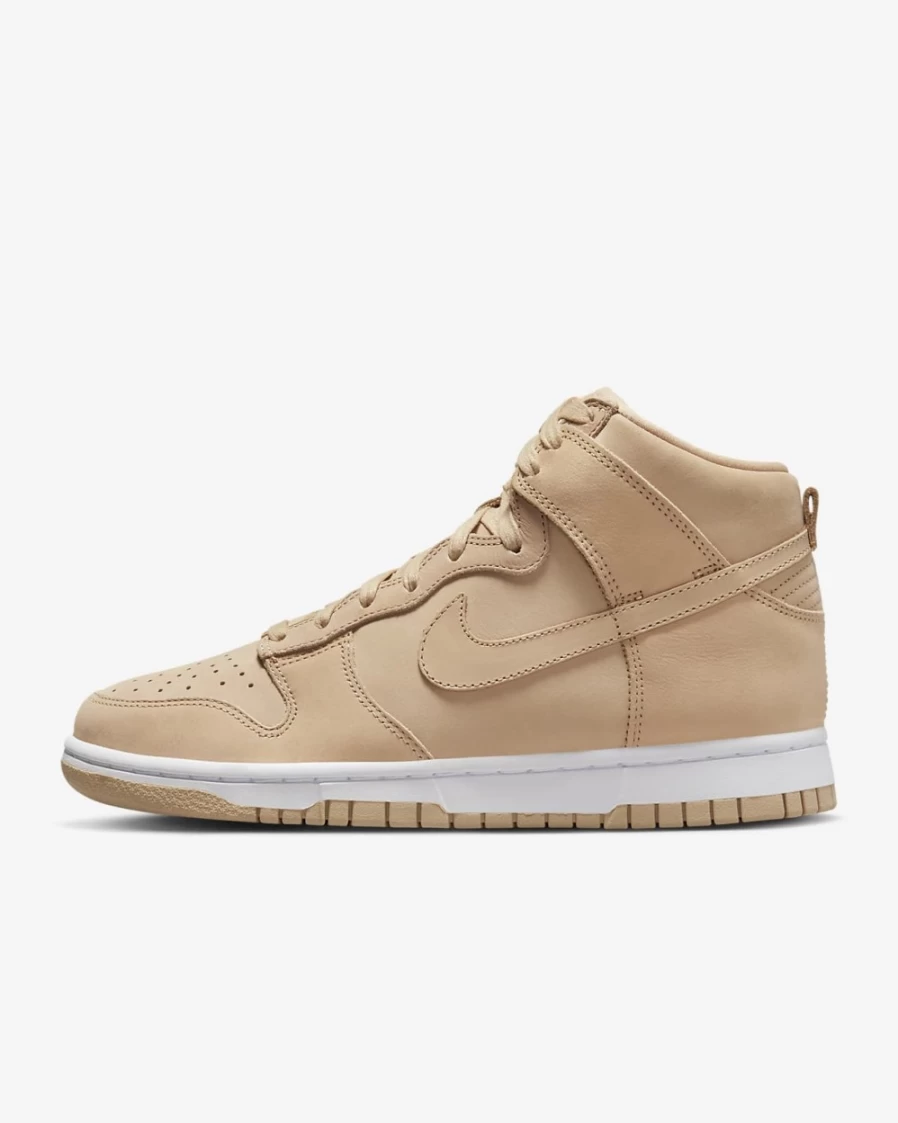 Nike Dunk High Premium Women's Shoes in Vachetta Tan & White - Women's Athletic Sneakers