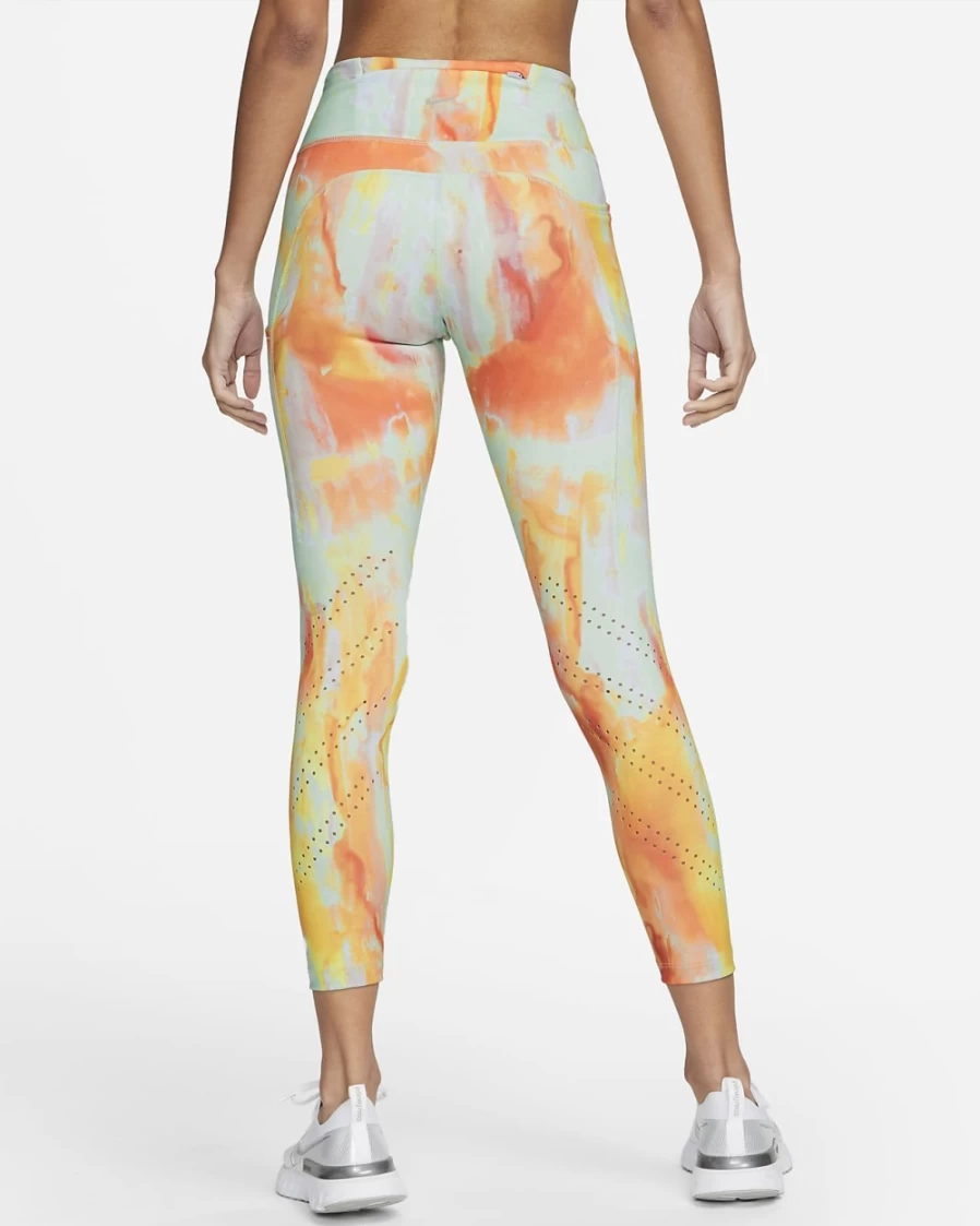 Nike Epic Luxe Women's Mid-Rise 7/8 Running Leggings with Pockets - Mint Foam/Doll Color