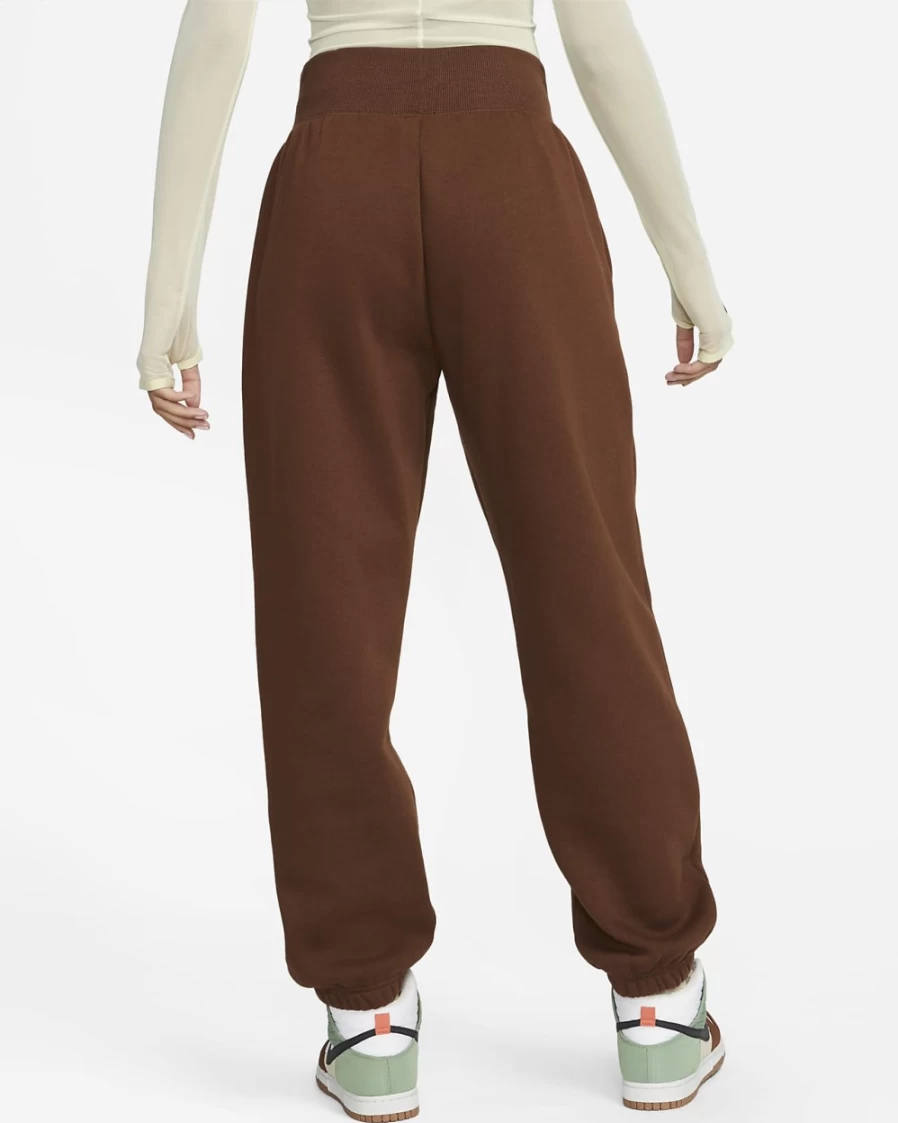 Nike Women's High-Waisted Oversized Sweatpants - Cacao Wow/Black - Phoenix Fleece Comfort