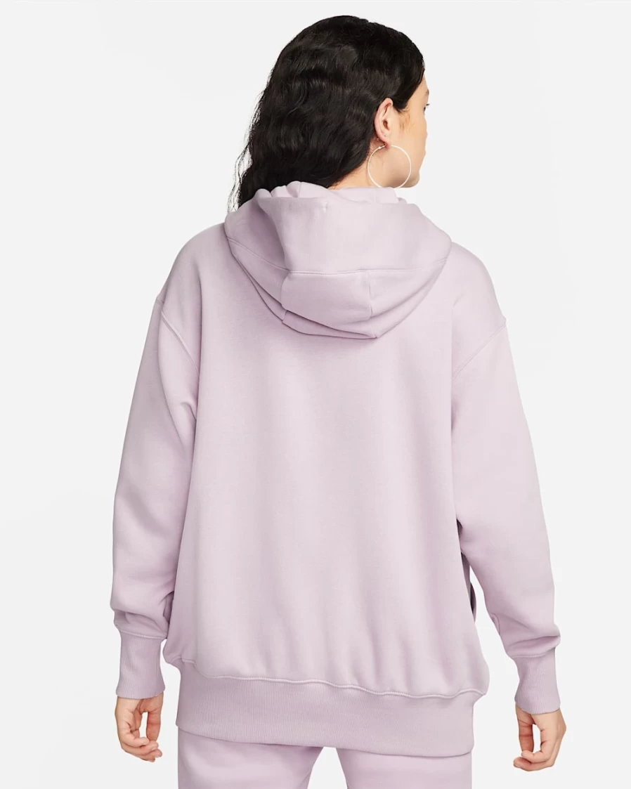 Nike Women's Oversized Full-Zip Hoodie - Phoenix Fleece Pullover in Doll/Sail