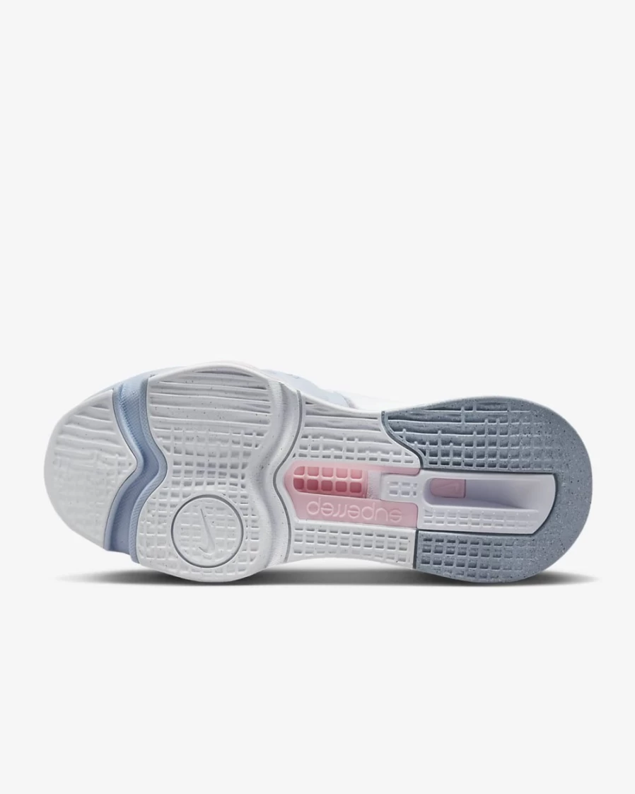 Nike Zoom SuperRep 4 Next Nature Women's HIIT Training Shoes - Football Grey, Blue Whisper, Medium Soft Pink, White