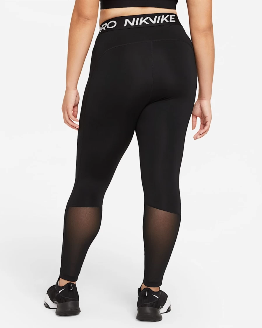 Nike Women's Pro 365 Plus Size Leggings - Black/White High-Waisted Workout Tights
