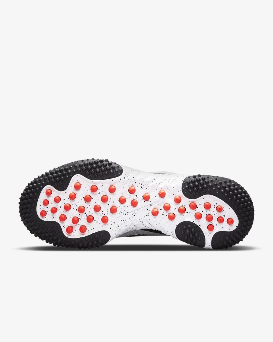 Nike Alpha Huarache Elite 3 Turf Baseball Shoes for Men & Women - Light Smoke Grey/White/Bright Crimson/Black
