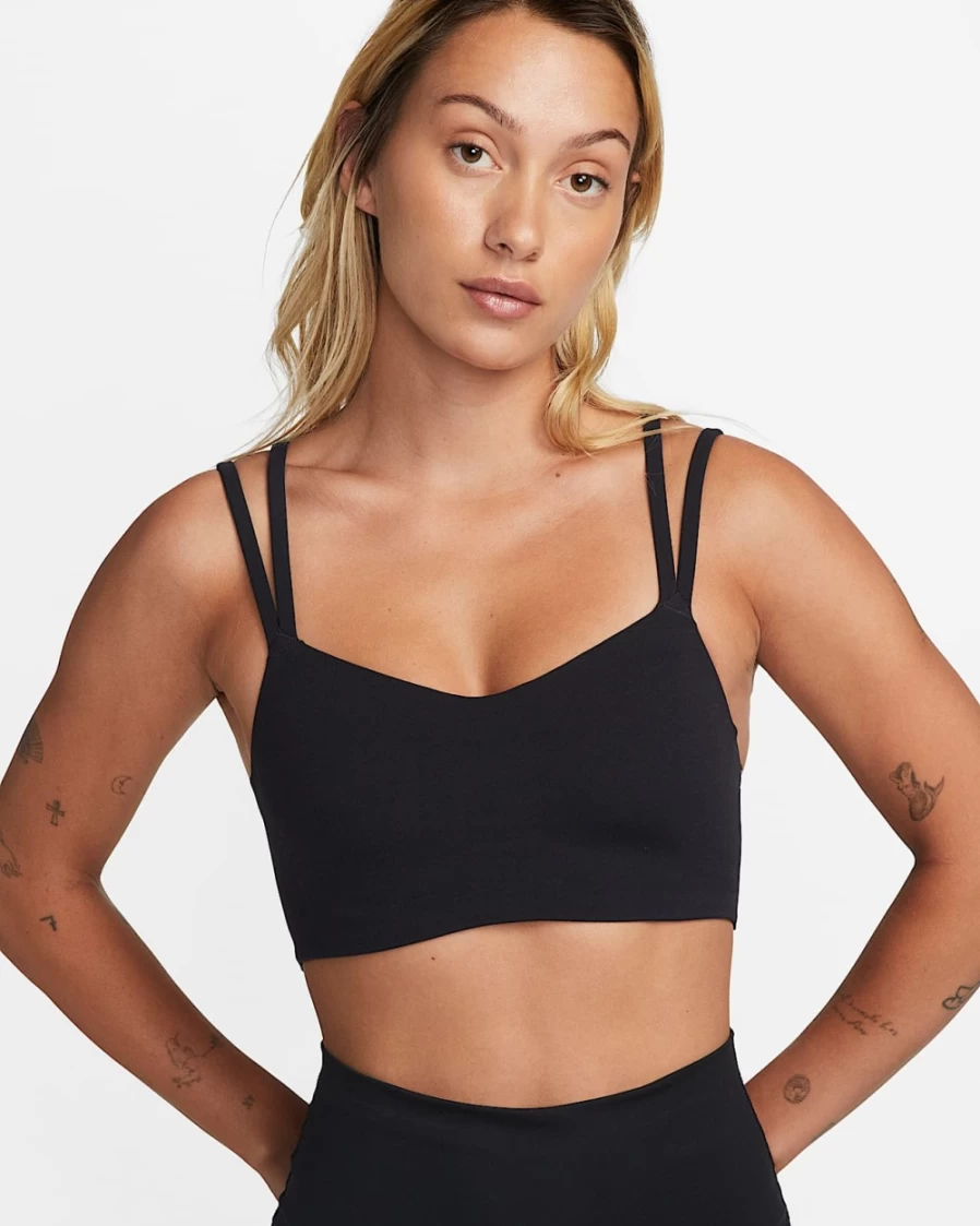 Nike Women's Alate Trace Light-Support Sports Bra - Black/Sail - Padded & Strappy Design