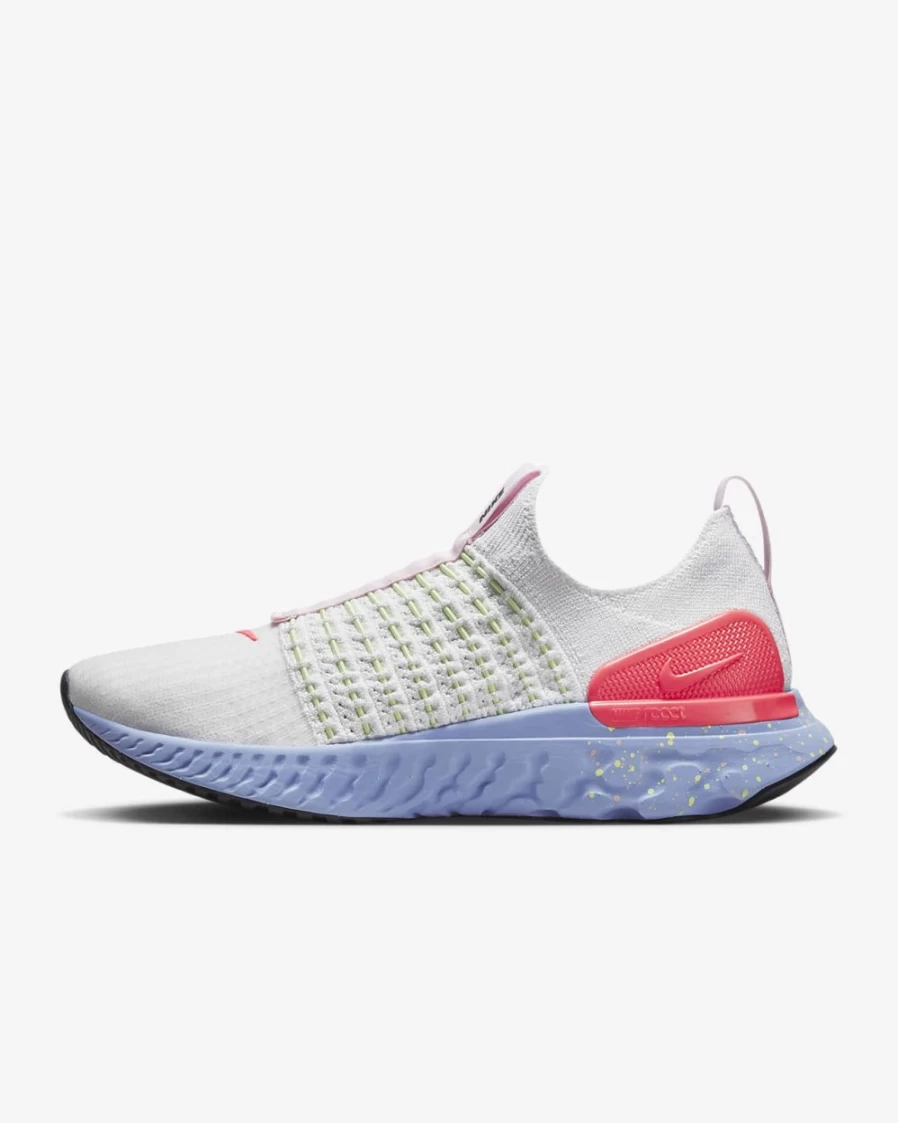 Nike React Phantom Run Flyknit 2 Women's Road Running Shoes - Platinum Tint/Barely Volt/Cobalt Bliss/Hot Punch