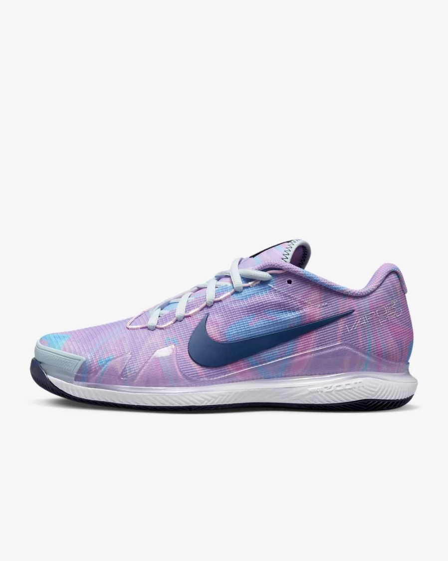 Nike Women's Air Zoom Vapor Pro Tennis Shoes in Glacier Blue, White, Pink Foam & Midnight Navy for Hard Court
