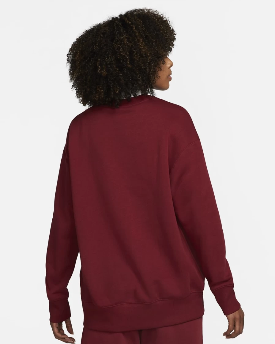 Nike Women's Team Red/White Oversized Phoenix Fleece Crewneck Sweatshirt | Sportswear