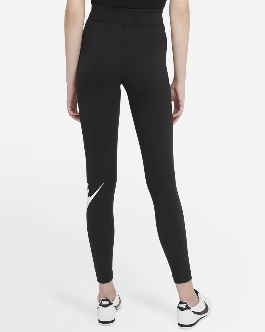 Nike Women's High-Waisted Essential Logo Leggings - Black/White Sportswear