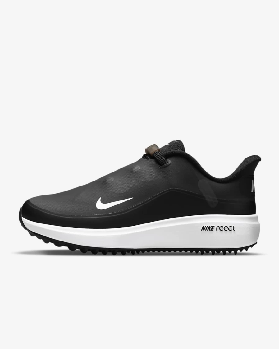 Nike React Ace Tour Women's Golf Shoes - Black/Smoke Grey/White Athletic Spiked Comfort
