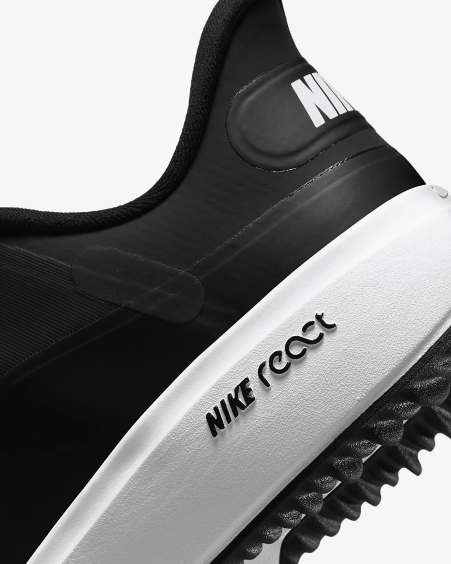 Nike React Ace Tour Women's Golf Shoes - Black/Smoke Grey/White Athletic Spiked Golf Footwear for Women