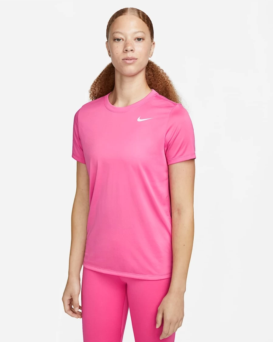 Nike Dri-FIT Women's T-Shirt - Pinksicle/White Moisture-Wicking Fitness Top