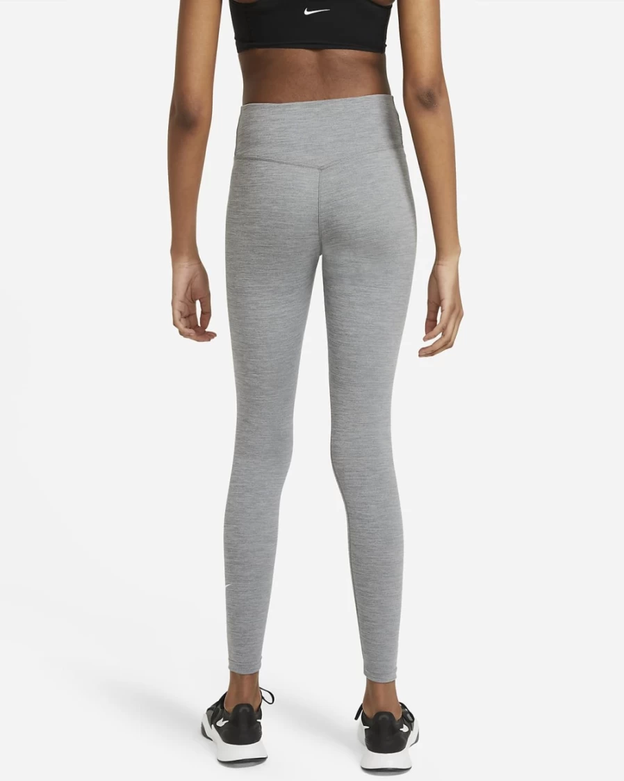 Nike One Women's Mid-Rise Leggings in Iron Grey Heather White - Comfortable Workout Tights for Training & Yoga
