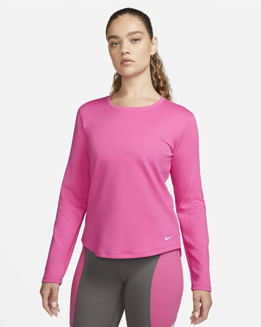 Nike Therma-FIT One Women's Long-Sleeve Top - Pinksicle/White - Thermal Workout Shirt for Women