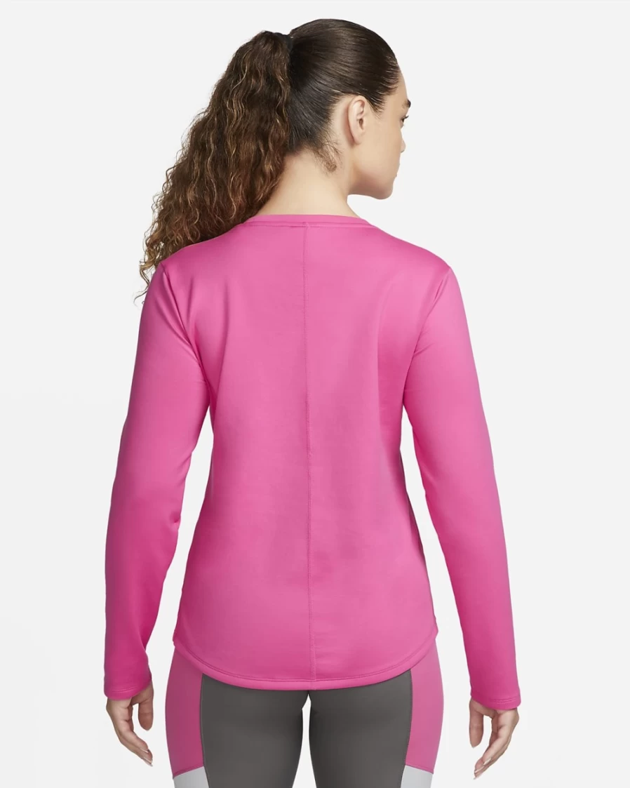 Nike Therma-FIT One Women's Long-Sleeve Top - Pinksicle/White - Thermal Workout Shirt for Women