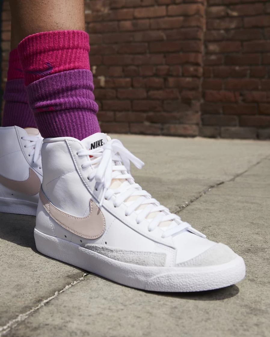 Nike Blazer Mid '77 Vintage Women's Sneakers in White, Peach, Summit White, and Pink Oxford
