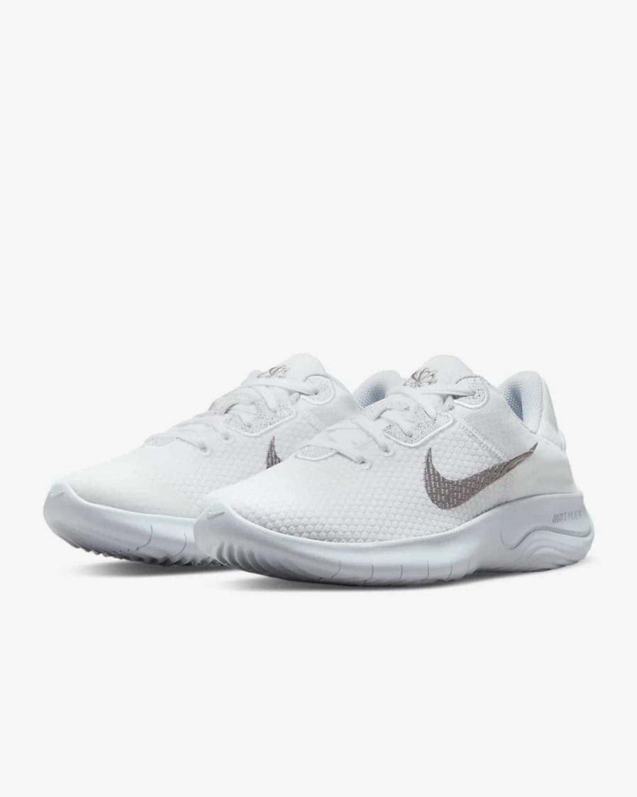 Nike Women's Experience Run 11 Next Nature Road Running Shoes - White/Pure Platinum/Metallic Silver