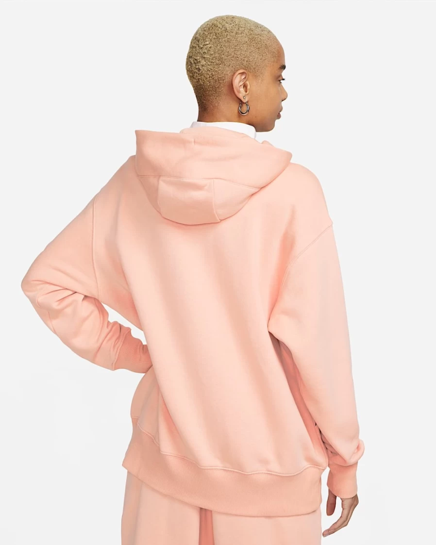 Nike Women's Arctic Orange/Sail Oversized Full-Zip Fleece Hoodie - Phoenix Sportswear Collection