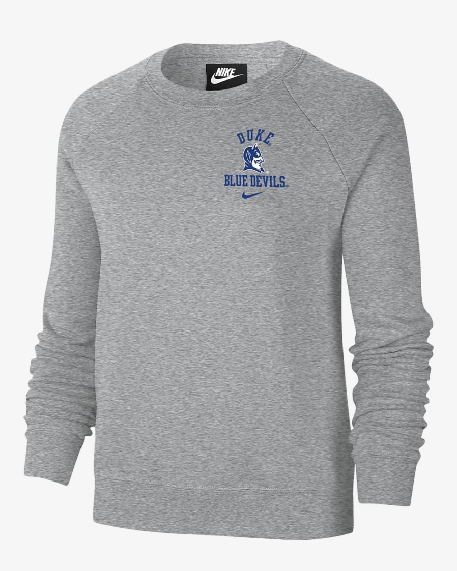 Nike Duke Women's Grey Fleece Sweatshirt - Comfortable College Apparel