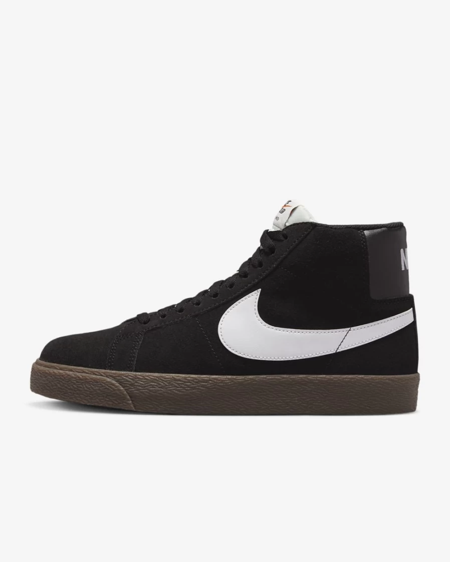Nike SB Zoom Blazer Mid Skate Shoes for Men & Women - Black/White/Sail Skateboarding Sneakers