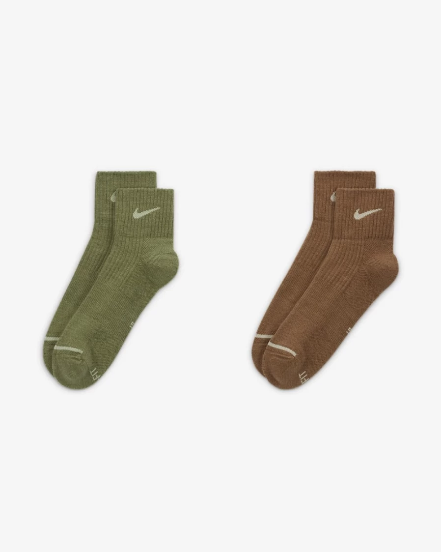 Nike Unisex Multi-Color Cushioned Ankle Socks 2-Pack - Everyday Comfort Athletic Socks