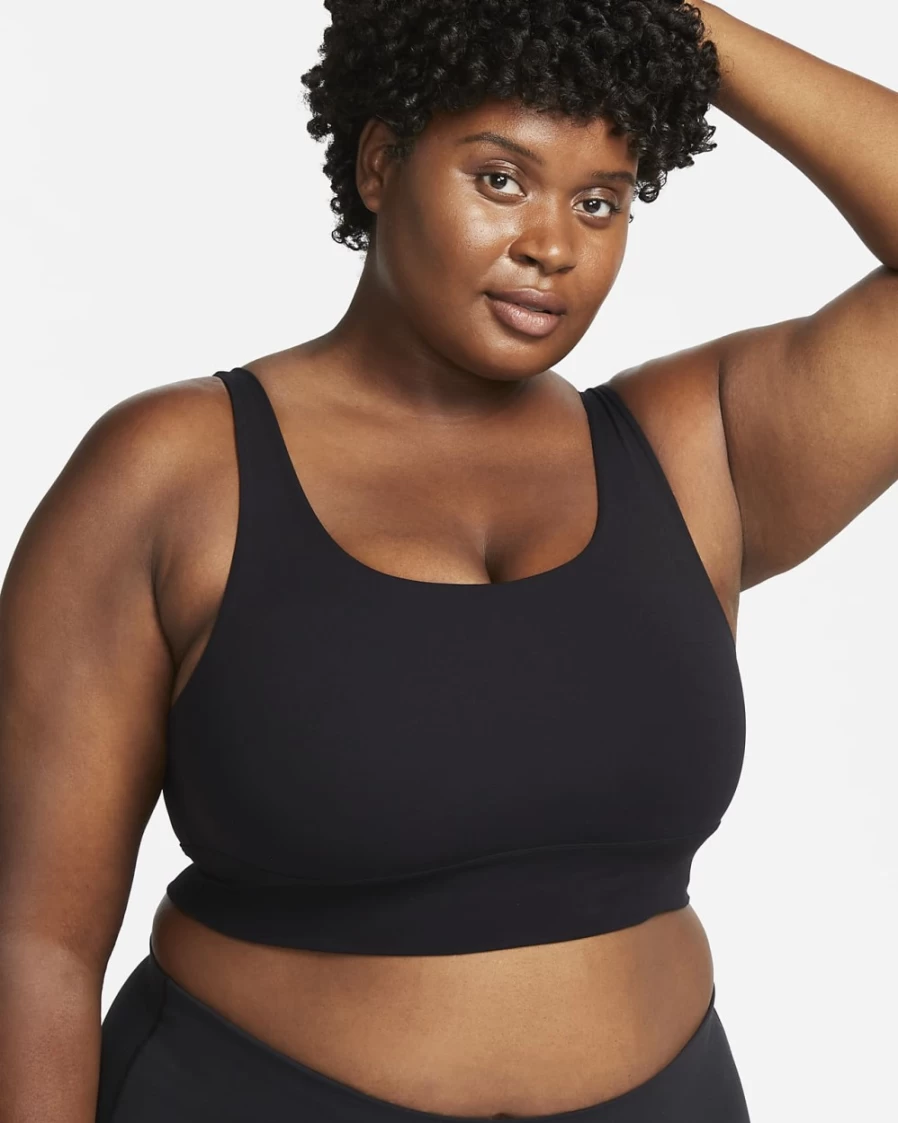 Nike Women's Alate Solo Light-Support Longline Sports Bra - Plus Size, Black/Iron Grey