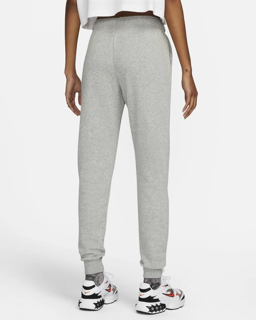 Nike Women's Dark Grey Heather/White Club Fleece Mid-Rise Joggers - Sportswear Comfort Pants
