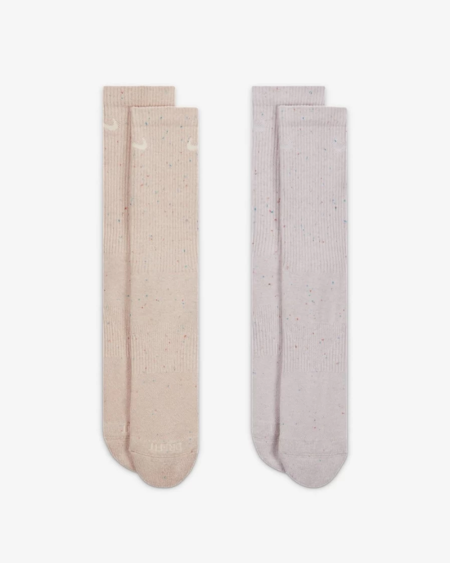 Nike Everyday Plus Cushioned Crew Socks for Men & Women - Multi-Color (2-Pair Pack)