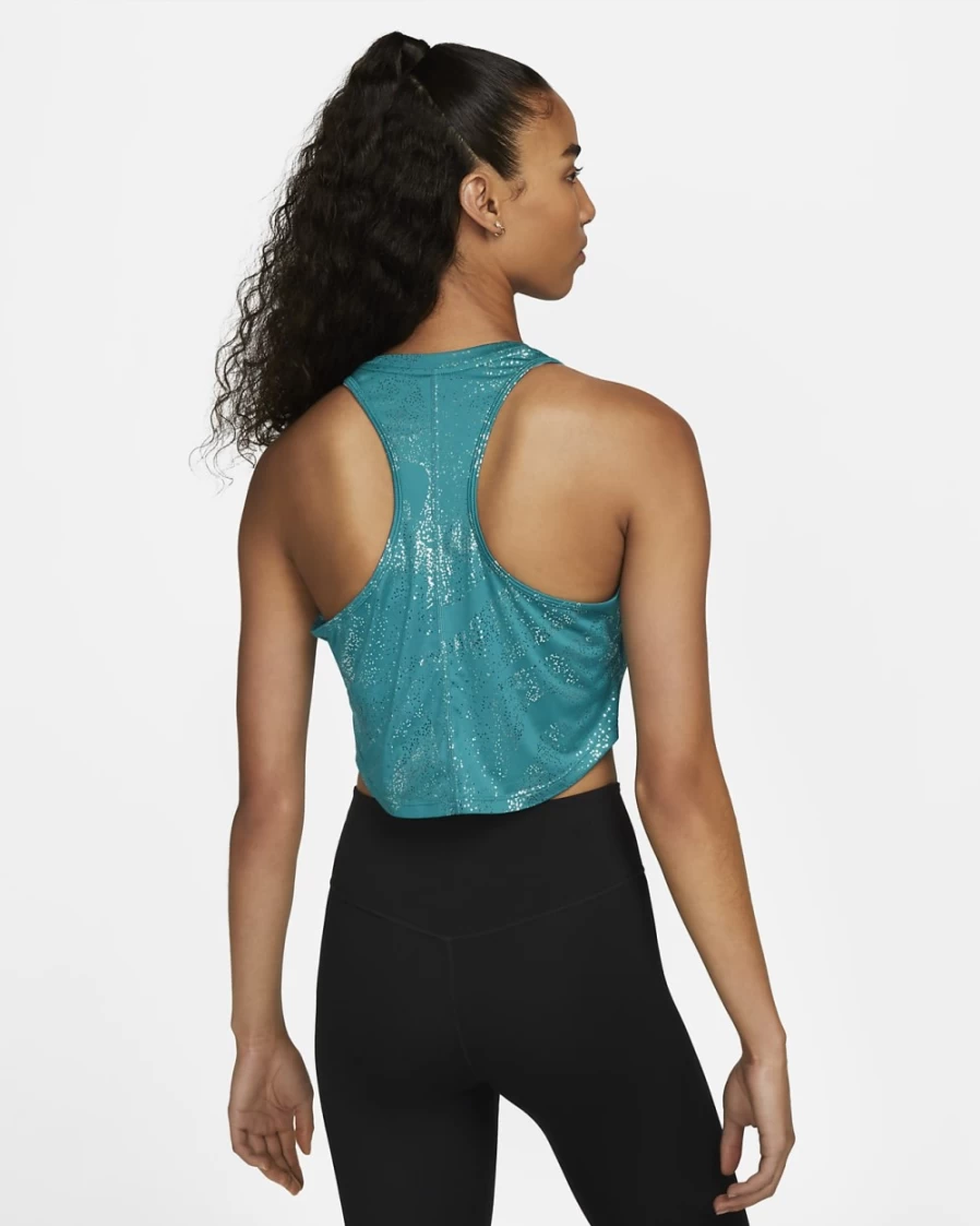 Nike Dri-FIT One Women's Workout Tank - Bright Spruce/Black Printed Athletic Top