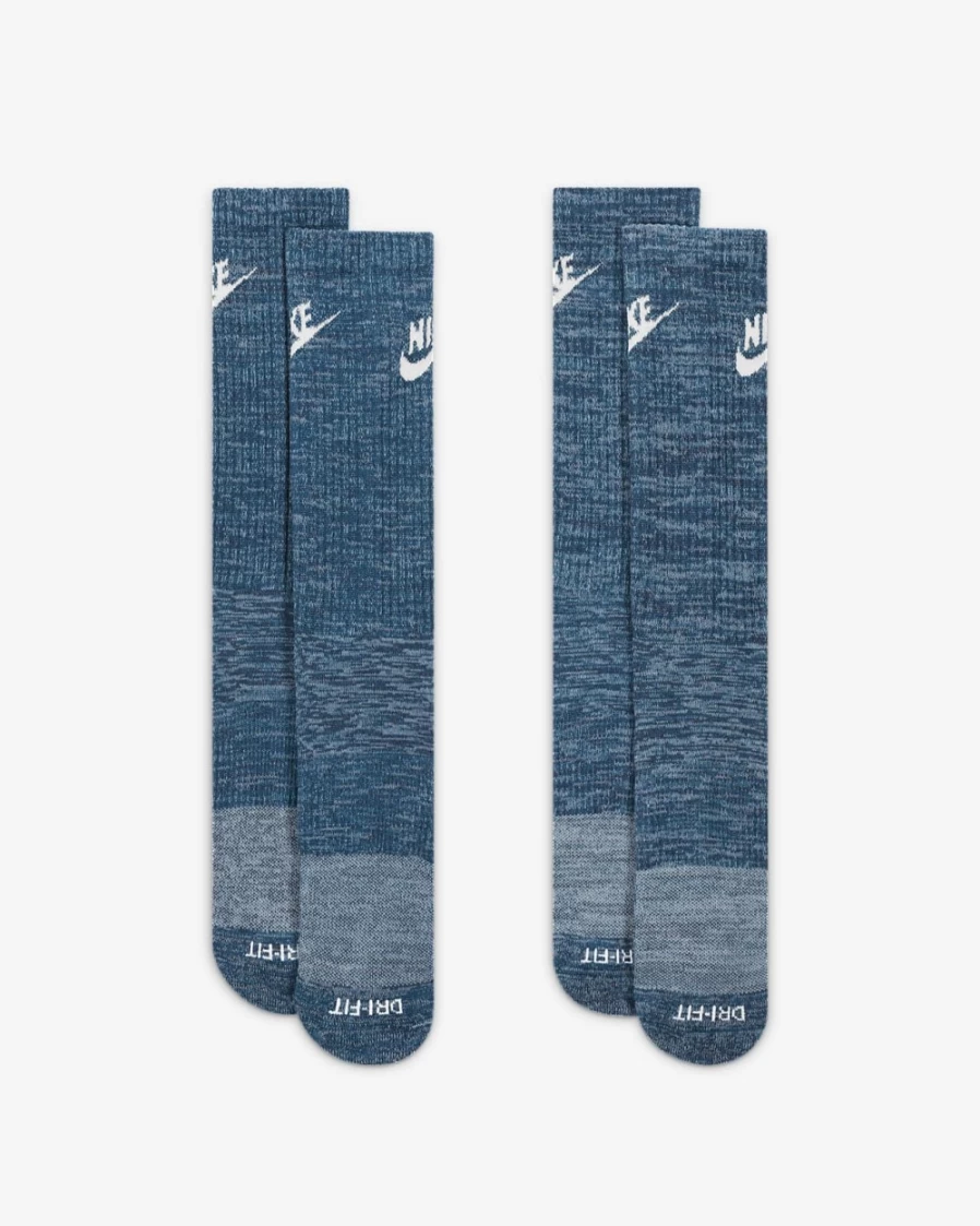 Nike Everyday Plus Cushioned Crew Socks for Men & Women - Marina/White Comfort Athletic Socks