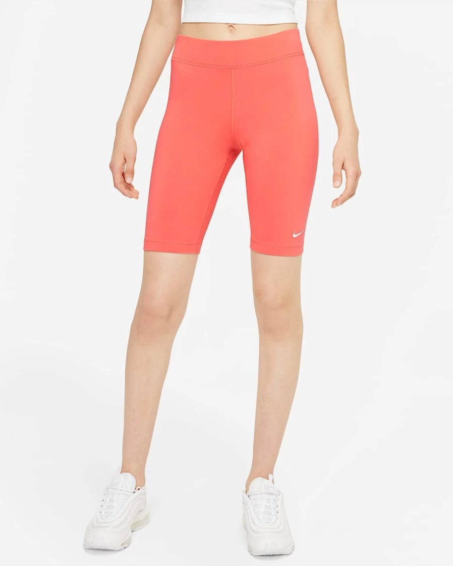 Nike Women's Magic Ember/White Mid-Rise Biker Shorts – Sportswear Essential