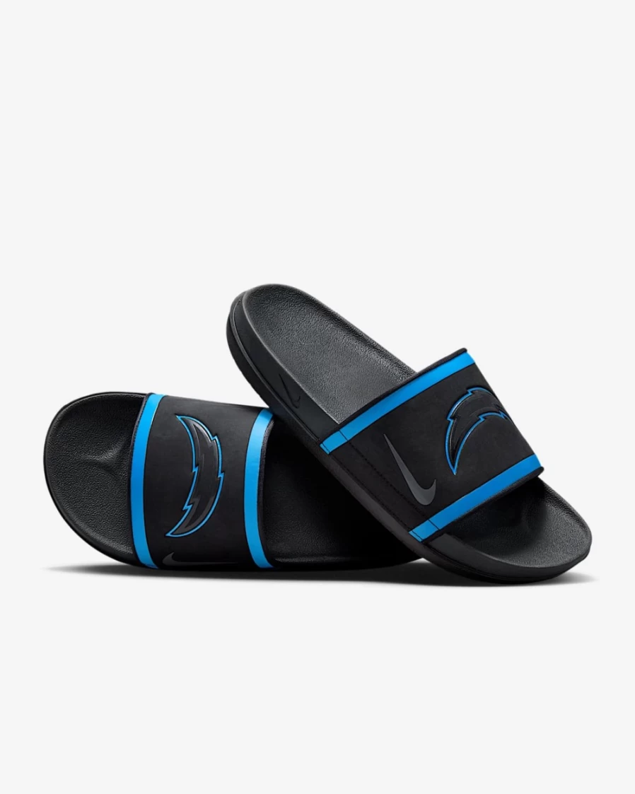 Nike Offcourt NFL Los Angeles Chargers Slide Sandals for Men & Women - Black/Italy Blue/University Gold/Anthracite
