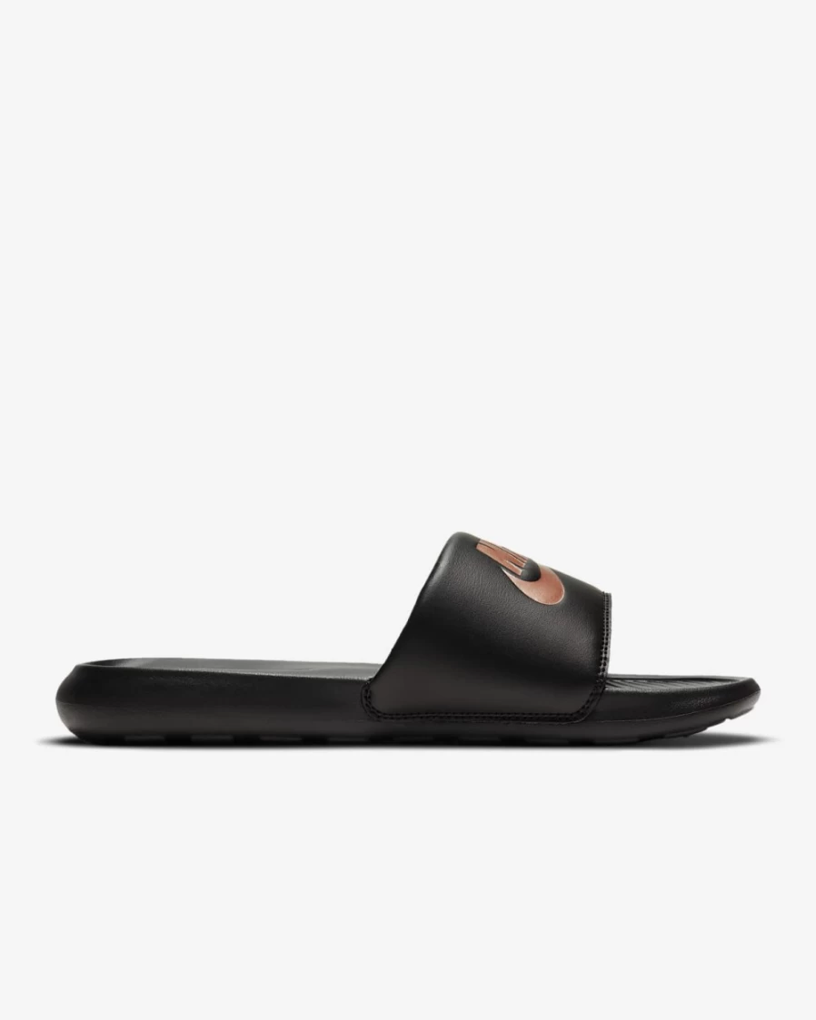 Nike Women's Victori One Slides - Black/Black/Metallic Red Bronze Athletic Sandals