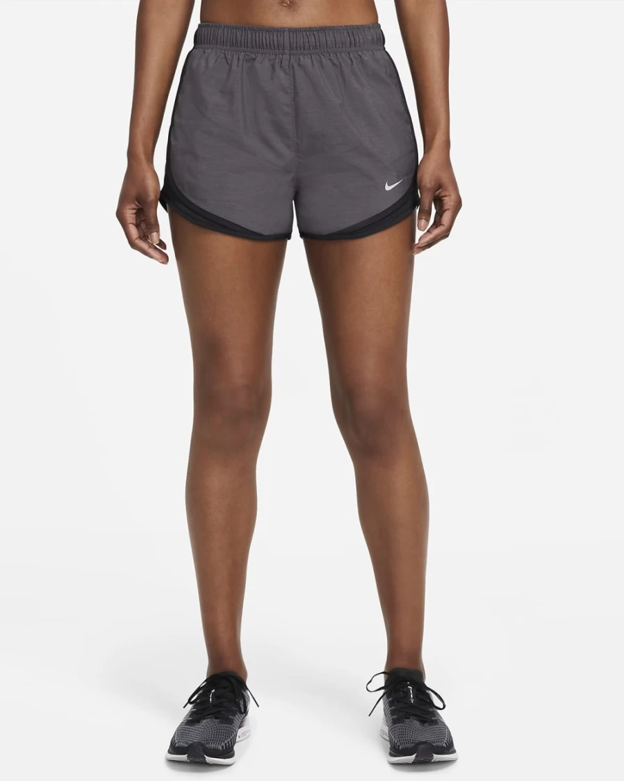 Nike Women's Tempo Brief-Lined Running Shorts - Black Heather, Black, Wolf Grey