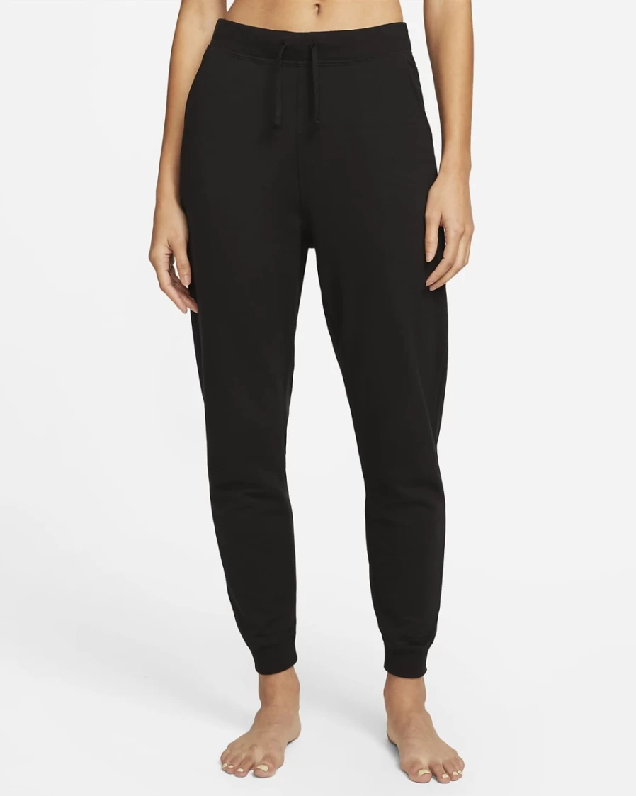 Nike Women's Yoga Luxe 7/8 Fleece Joggers Pants - Black/Iron Grey - Comfortable Workout & Lounge