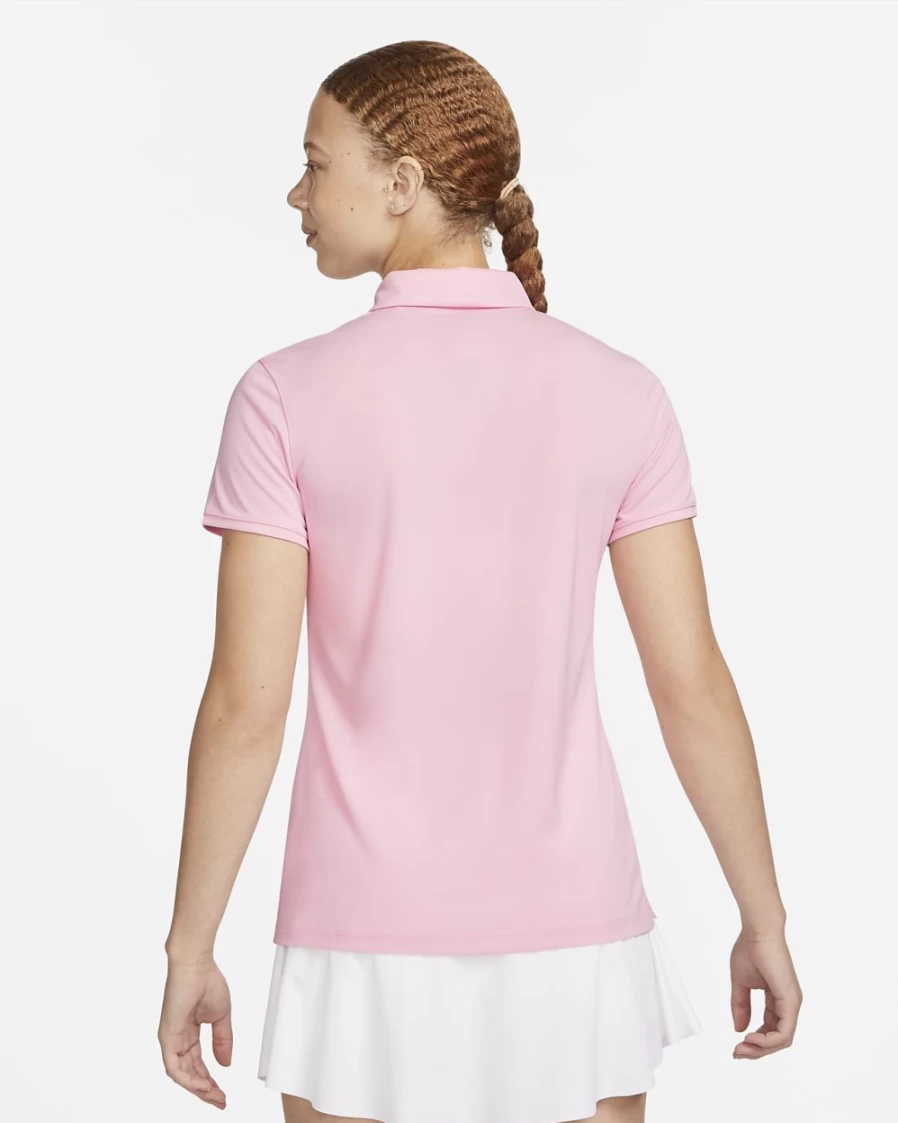 Nike Dri-FIT Victory Women's Golf Polo - Medium Soft Pink/Black - Moisture-Wicking Performance Top