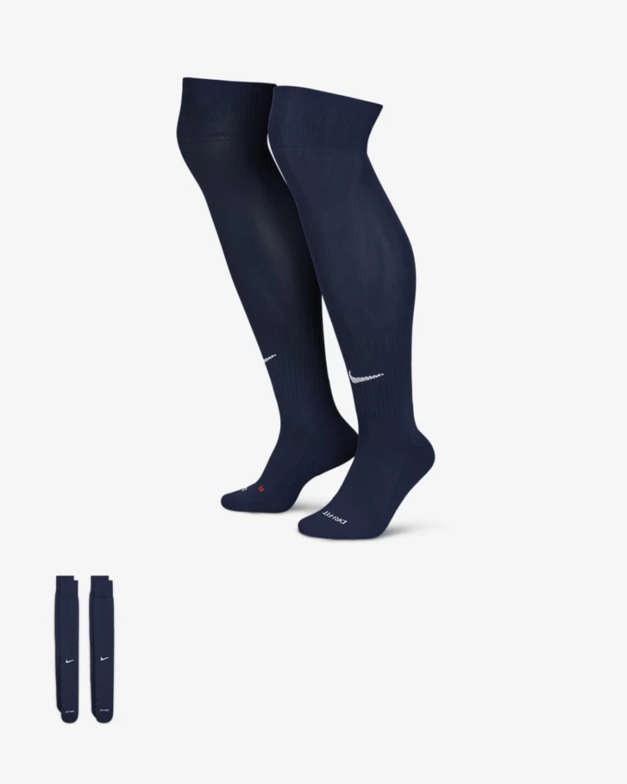 Nike College Navy/White Baseball Socks for Men & Women - 2 Pairs Over-the-Calf Softball Socks