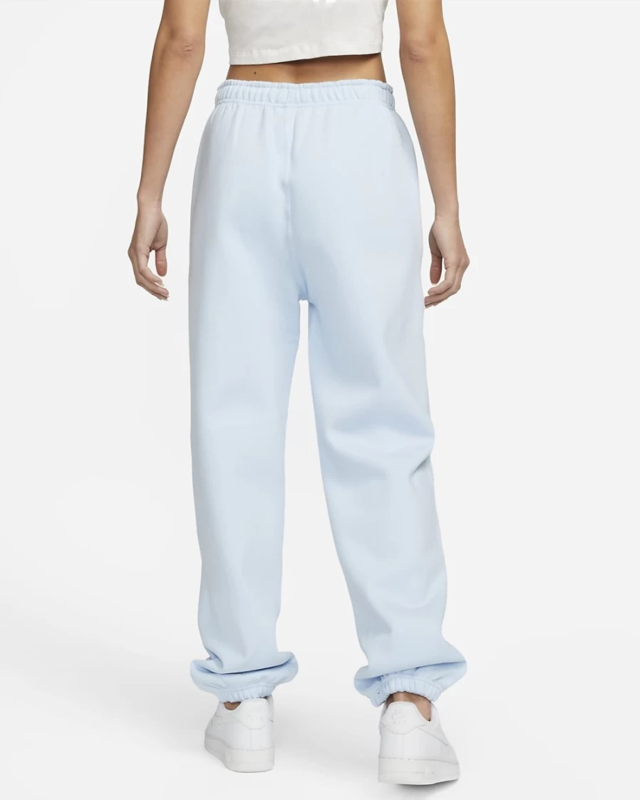 Nike Women's Solo Swoosh Fleece Pants - Celestine Blue & White Comfort Fit