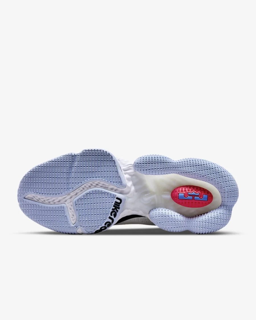 Nike LeBron 19 Low Basketball Shoes for Men & Women - White/Medium Blue/Siren Red/Black
