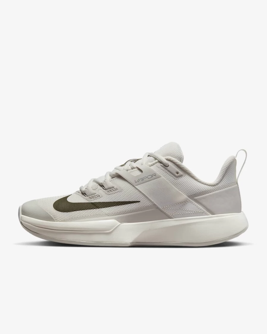 NikeCourt Vapor Lite Women's Tennis Shoes - Sail/Light Bone/Medium Olive - Hard Court Training & Match Sneakers