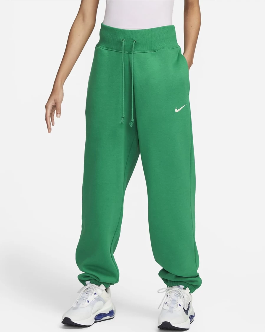Nike Women's High-Waisted Oversized Fleece Sweatpants in Malachite/Sail - Phoenix Sportswear Collection