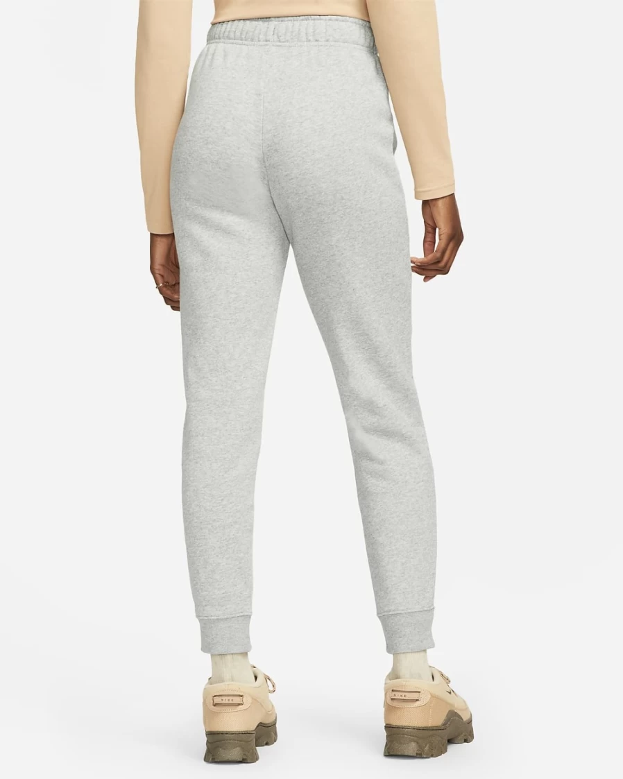 Nike Women's Dark Grey Heather Slim Joggers - Sportswear Club Fleece Mid-Rise Tapered Pants