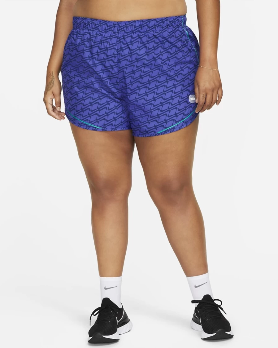 Nike Dri-FIT Tempo Icon Clash Women's Running Shorts - Plus Size Lapis/Neptune Green/White Athletic Shorts for Women
