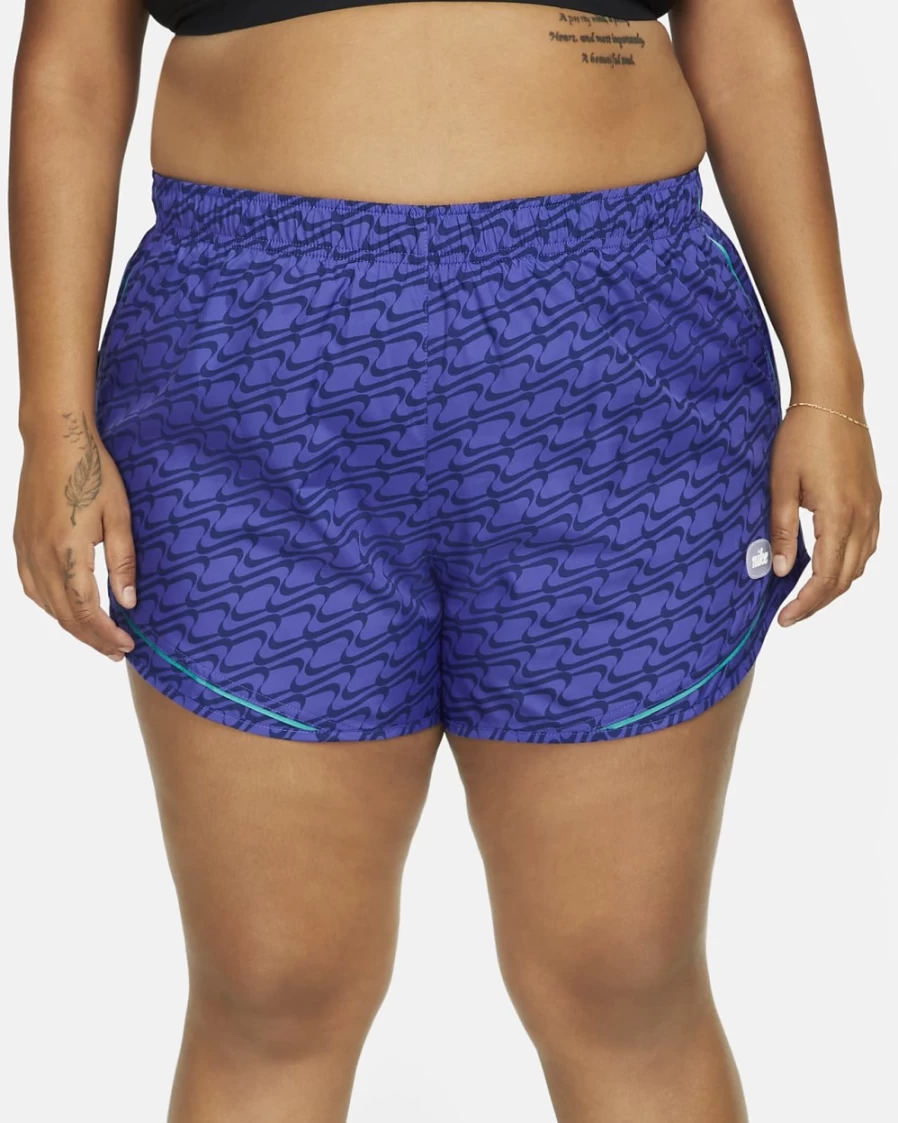 Nike Dri-FIT Tempo Icon Clash Women's Running Shorts - Plus Size Lapis/Neptune Green/White Athletic Shorts for Women