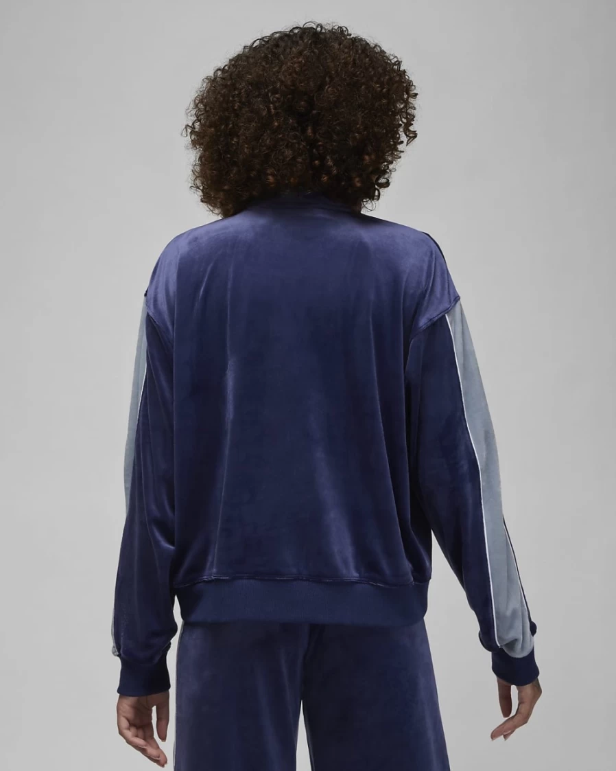Nike Jordan Flight Women's Velour Jacket - Midnight Navy/Stealth/White